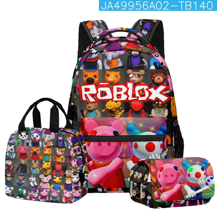Roblox™ 3-Piece Roblox School Set – Backpack, Lunch Bag & Pencil Case for Kids & Students