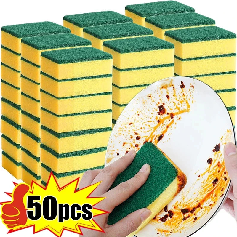 Dual-Sided Magic Cleaning Sponge – Highly Absorbent Multi-Purpose Scrubbing Sponge for Kitchen, Bathroom & Home