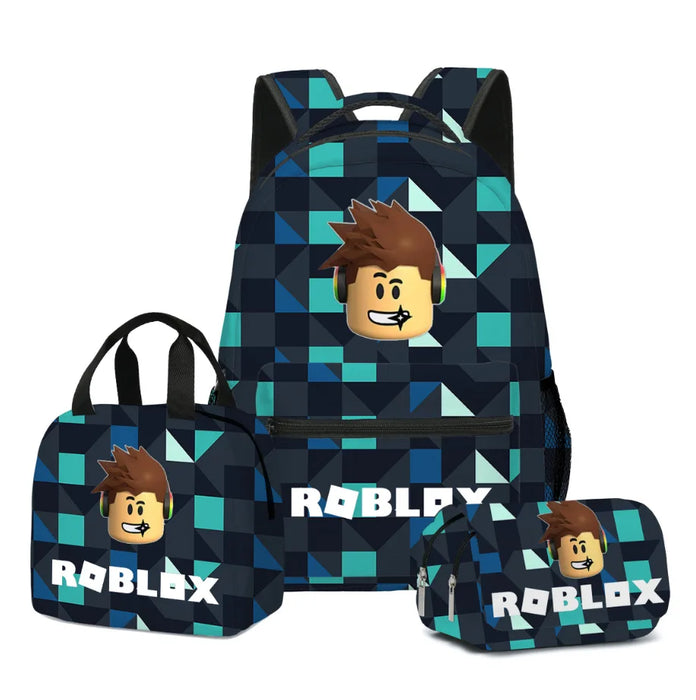 Roblox™ 3-Piece Roblox School Set – Backpack, Lunch Bag & Pencil Case for Kids & Students