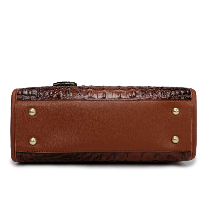 Luxury Croc-Embossed Leather Designer Vintage Purse