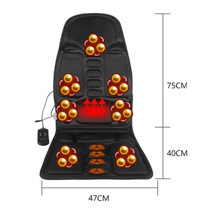 Full-Body Heated Massage Cushion with 7 Powerful Vibration Motors – Back, Neck & Waist Therapy for Car, Home & Office