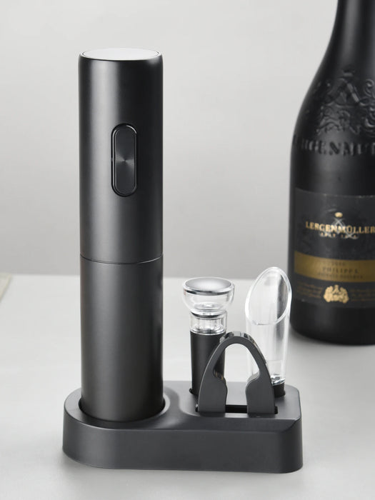 VinoEase™ Electric Wine Opener Set – One-Touch Automatic Corkscrew with Luxury Stand & Accessories