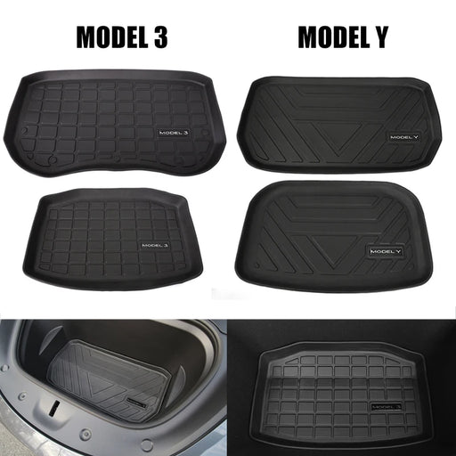TPEGuard™ Custom-Fit Mat Set – Front & Rear Floor + Trunk Cargo Tray for Tesla Model 3 & Model Y (TPE, Waterproof, Non-Slip)
