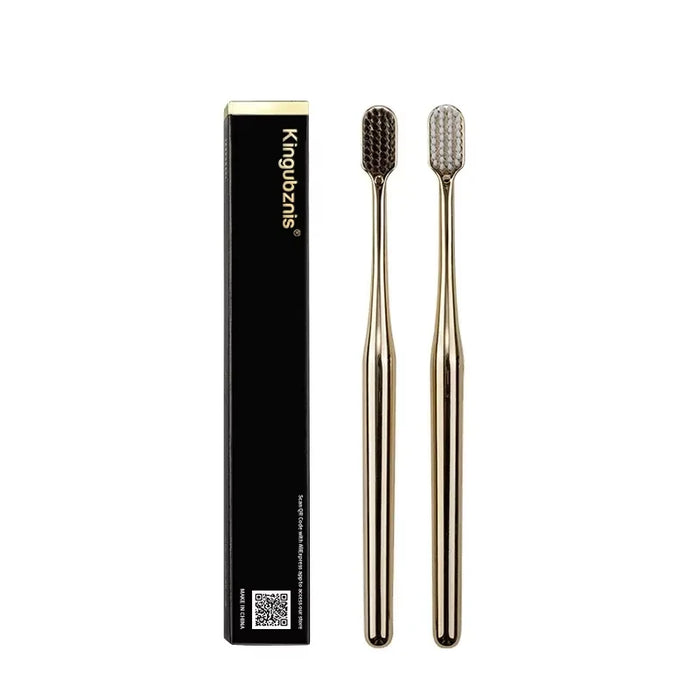Luxury Metallic Edition Toothbrush | Elegant Gold & Silver Design with Medium-Firm Bristles for Adults