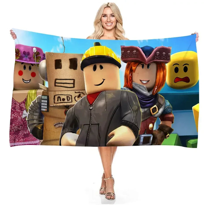 Roblox Children's Bath Towel Anti-sand Microfiber Beach Towel Picnic Cloth