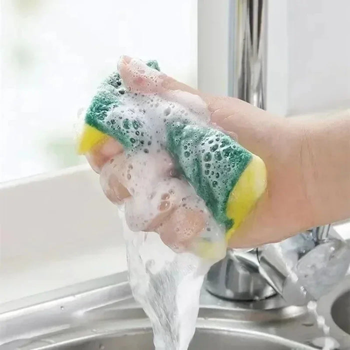 Dual-Sided Magic Cleaning Sponge – Highly Absorbent Multi-Purpose Scrubbing Sponge for Kitchen, Bathroom & Home