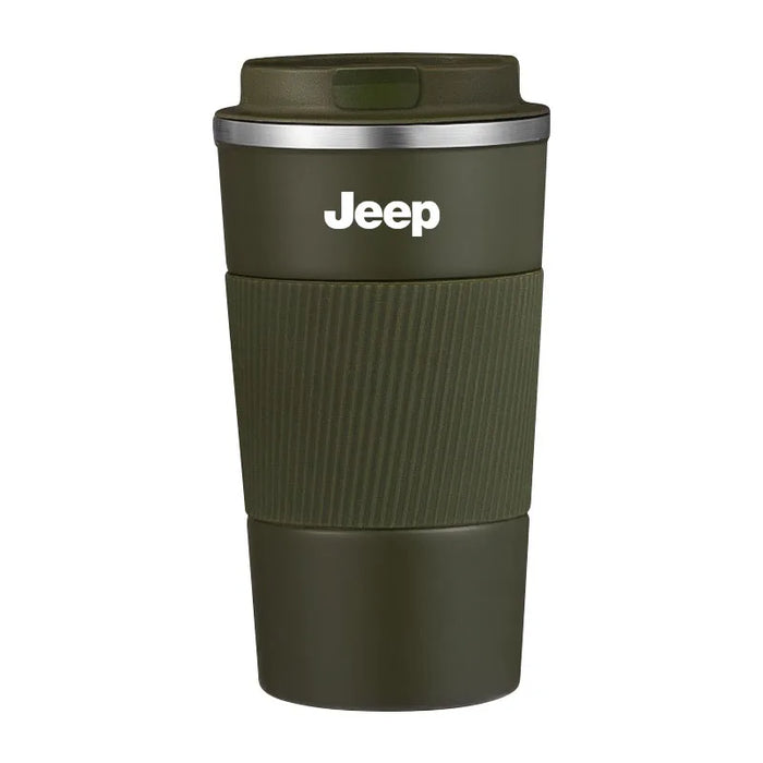 Stainless Steel Travel Mug for Jeep Owners – Insulated Coffee Cup with Lid, Car Vacuum Flask for Hot & Cold Drinks