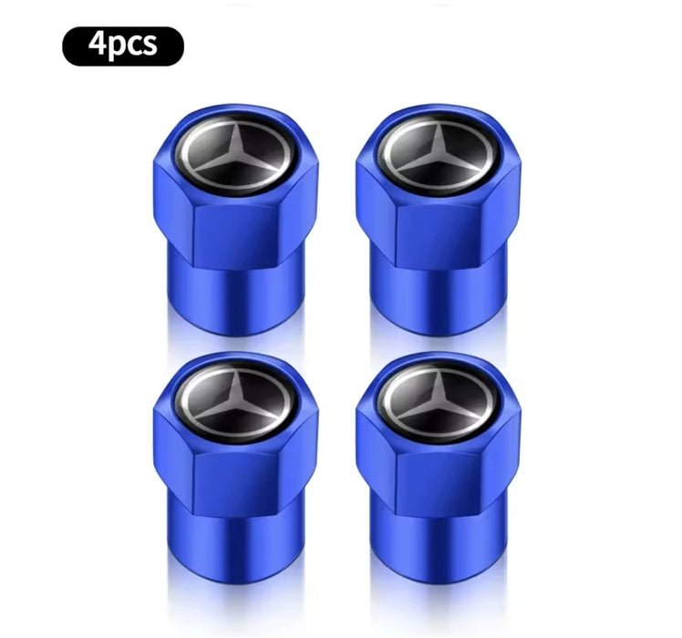 4PCS Mercedes-Benz AMG Metal Tire Valve Stem Caps – Premium Wheel Dust Covers for Mercedes A/B/C/E/S/GLC/CLA/GLE/W204/W205