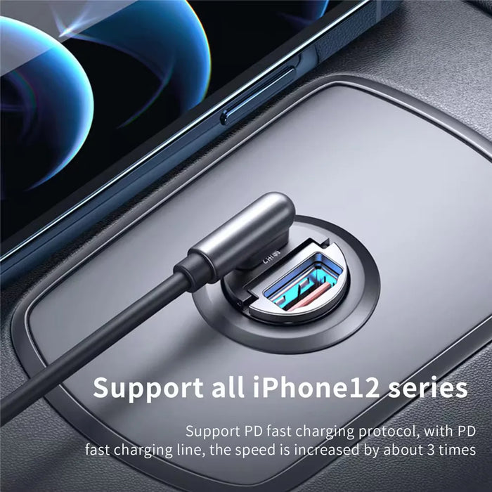 100W/200W Mini Car Charger – QC3.0 PD Fast Charging USB & Type-C Adapter for iPhone, Samsung (12V-24V)