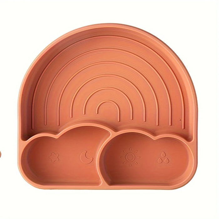 6-Piece Silicone Baby Feeding Set – Baby Led Weaning Supplies with Suction Plate, Bowl, Spoon, Fork & Bib – BPA-Free, Self-Feeding Utensils