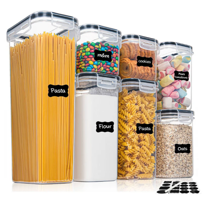 FreshKeep™ 7-Piece BPA-Free Airtight Food Storage Container Set – Includes 10 Labels & Marker