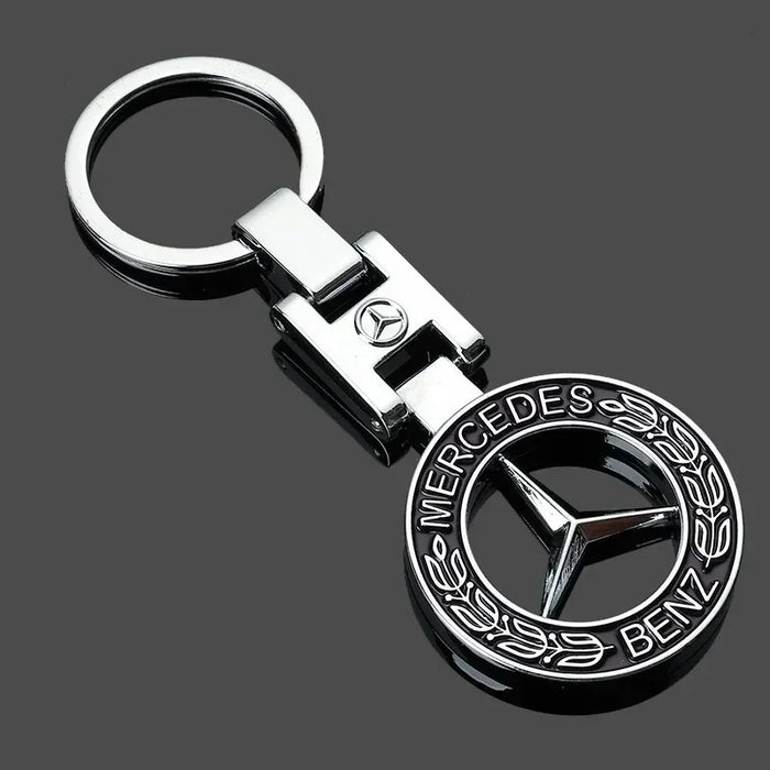 Luxury Double-Sided Metal Keychain Pendant for Mercedes-Benz – Premium Key Ring for A/B/C/E-Class, C200L, GLC, GLK, CLA, GLA