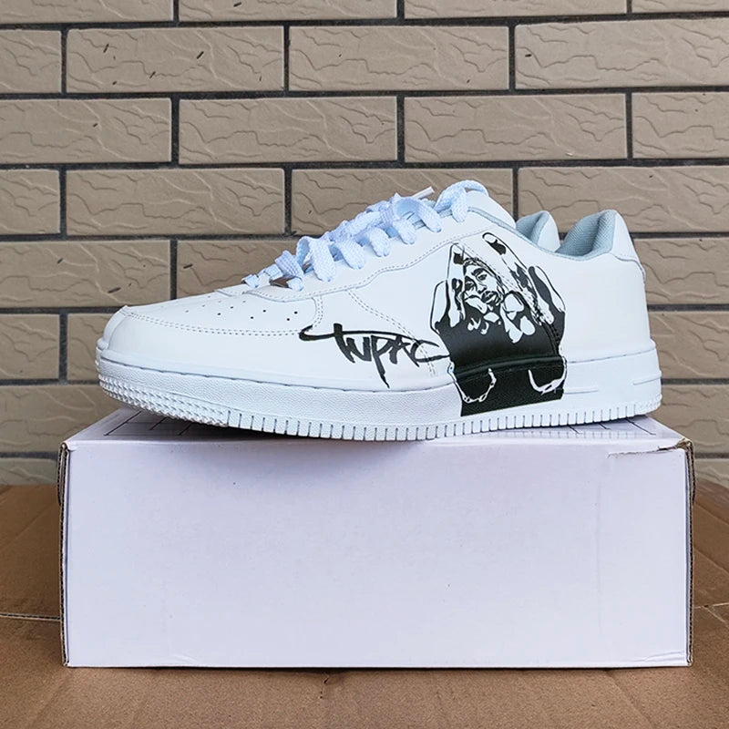 Tupac Rapper 2Pac Fashion Platform Sneakers