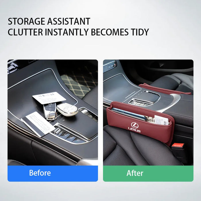 Lexus Car Seat Storage Box | Leather Gap Filler & Drop-Stopper for RX350, NX300h, IS250, ES350 & More