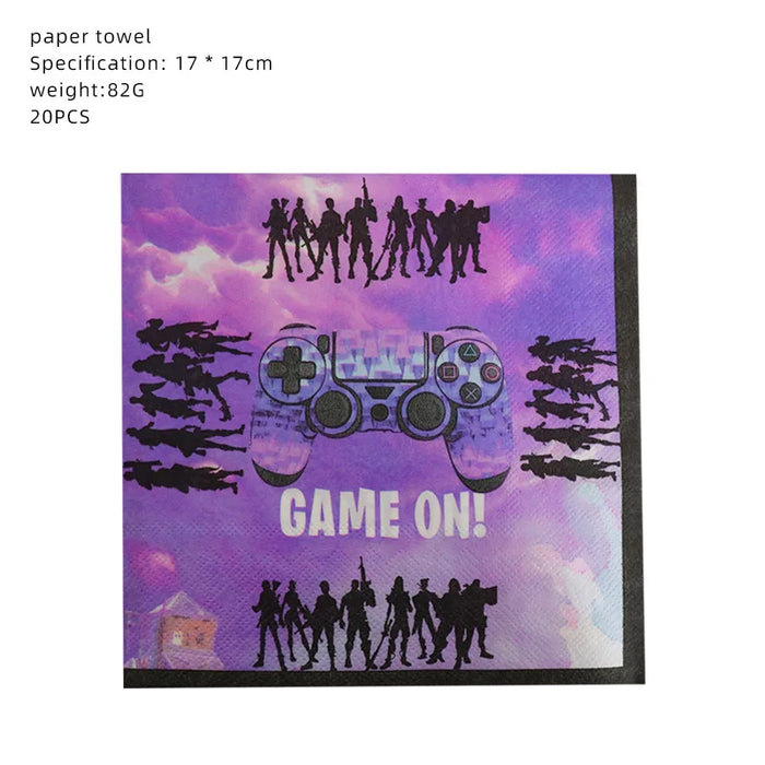 BattleFest™ Fortnite Party Set – Llama Theme Plates & Cups for Boys’ Birthday Decorations