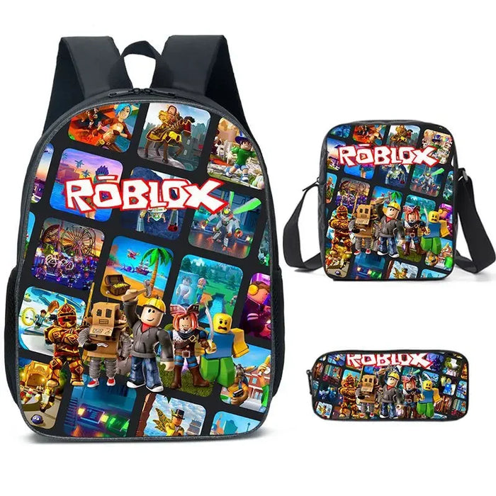 Roblox Three-piece Set of School Bag Game Backpack