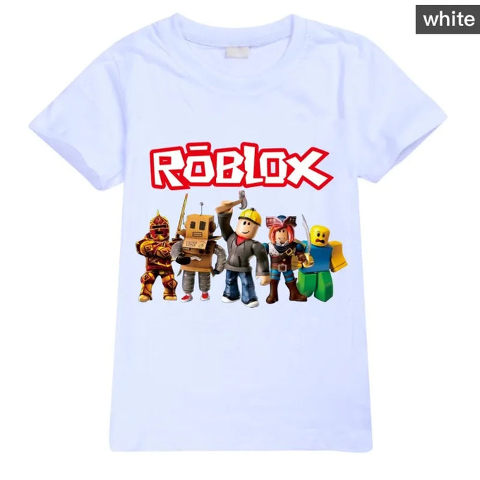 BlockPlay™ Roblox Kids Summer Tee – Soft Cotton Cartoon T-Shirt for Boys & Girls