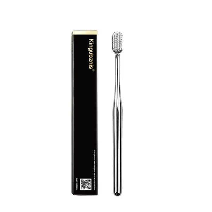Luxury Metallic Edition Toothbrush | Elegant Gold & Silver Design with Medium-Firm Bristles for Adults