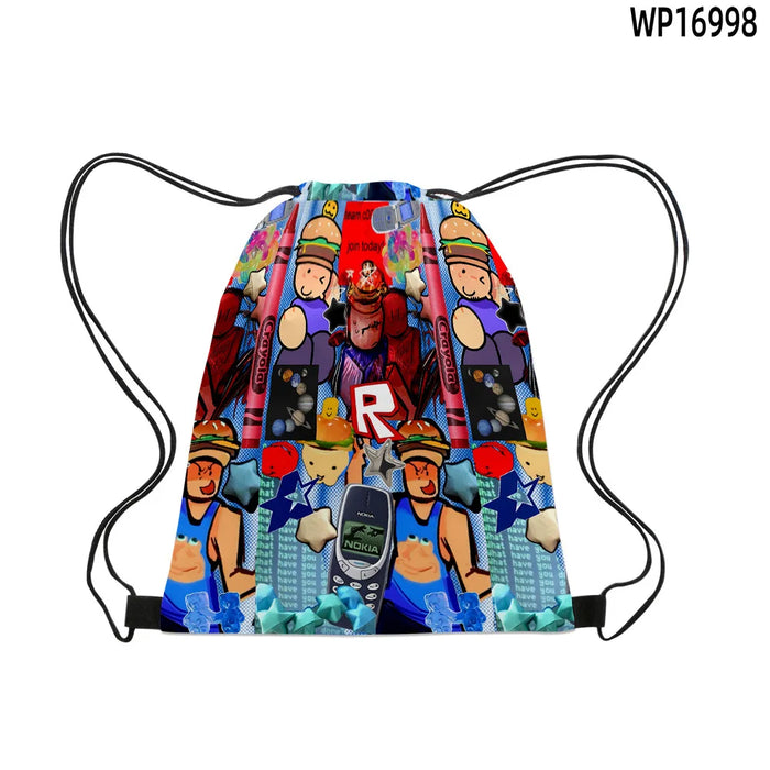 Roblox Gubby 3D Drawstring Backpack – Lightweight Anime-Inspired Travel & School Bag for Kids & Gamers