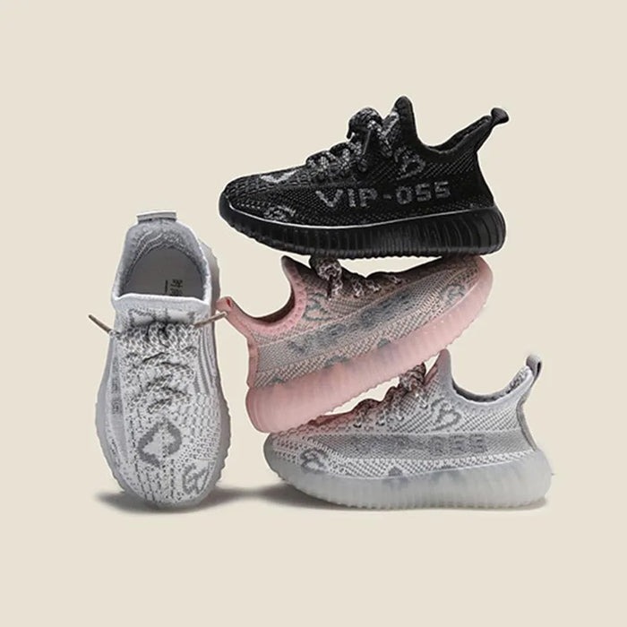 Children Yeezy Stylish Sneakers – Comfy Breathable Mesh Lace-Ups for Boys & Girls