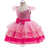 Fly Sleeve Barbie Party Dresses for Girl Pink Tulle Princess Dress Birthday Prom Gown