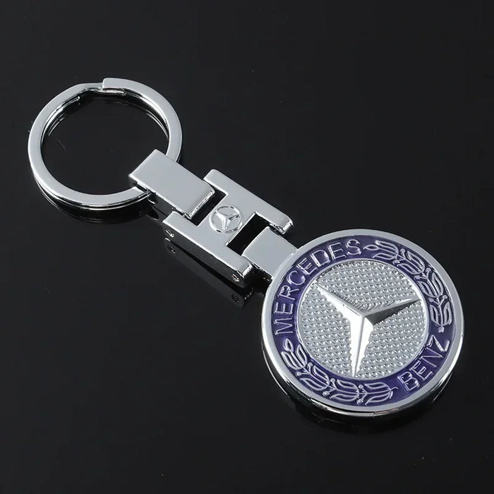 Luxury Double-Sided Metal Keychain Pendant for Mercedes-Benz – Premium Key Ring for A/B/C/E-Class, C200L, GLC, GLK, CLA, GLA