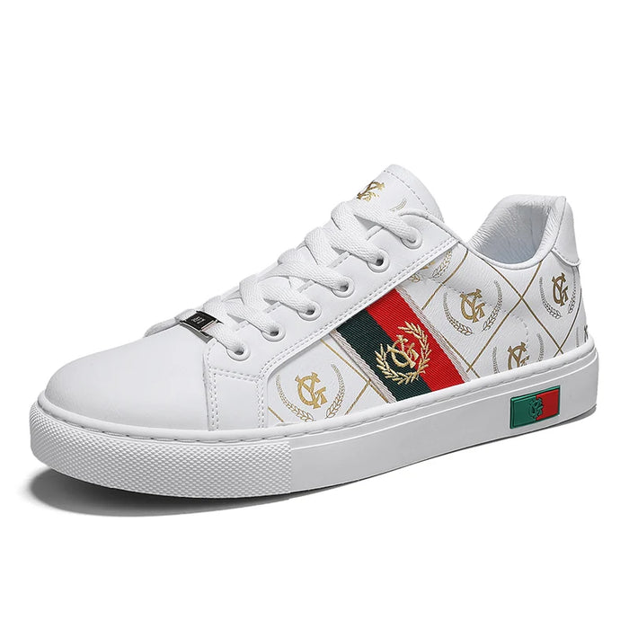 New Luxury Designer Men’s Sneakers – Trendy Lace-Up Vulcanized Shoes
