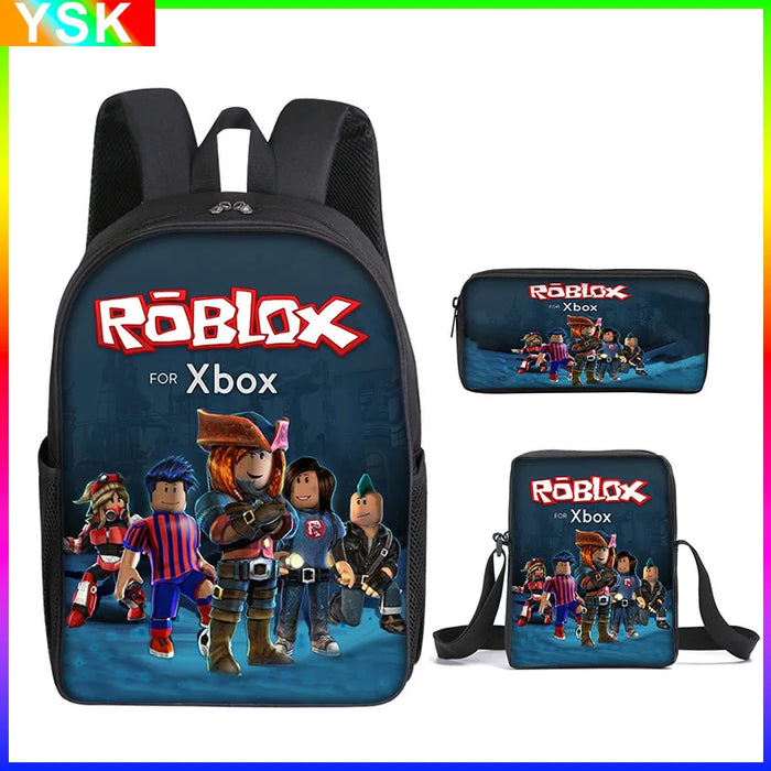 Roblox Three-piece Set of School Bag Game Backpack