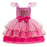 Fly Sleeve Barbie Party Dresses for Girl Pink Tulle Princess Dress Birthday Prom Gown