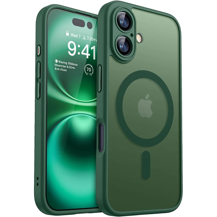 Luxury Magnetic Shockproof iPhone Case – For iPhone 16/15/14/13 Pro Max Plus, MagSafe Compatible, Matte Translucent Armor Cover