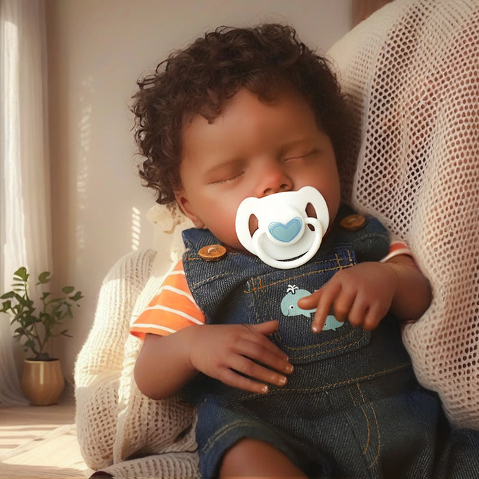 Reborn Baby Dolls Black - 18 Inch Soft Vinyl Realistic African American Baby Doll Sleeping Lifelike Real Life Newborn Baby Doll