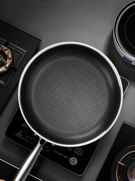 ChefHex™ Double-Sided Honeycomb Stainless Steel Frying Pan – Non-Stick Skillet for All Stovetops, Gas & Induction Ready