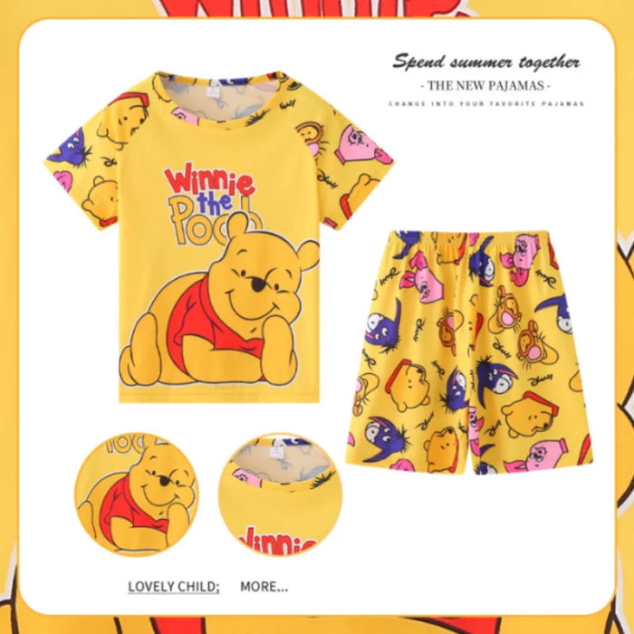 New Children Winnie Bear Boys Girls Kids Clothing Sets Stitch Mikey Kid Sleepwear