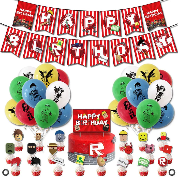 Robot Roblox Kids Birthday Party Supplies Set