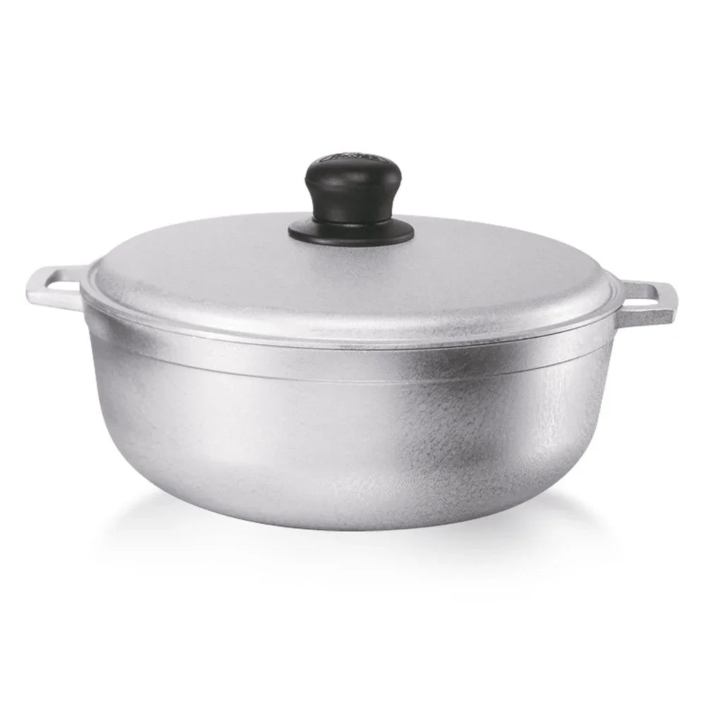 3.7Qt Cast Aluminum Caldero Pot – Nonstick, Oven-Safe Essential Cookware with Tight-Fitting Lid for Soups, Stews & Everyday Cooking