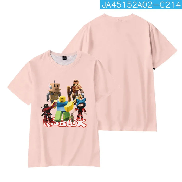 ROBLOX Cartoon O-neck Boys Girls Tops Short Sleeve