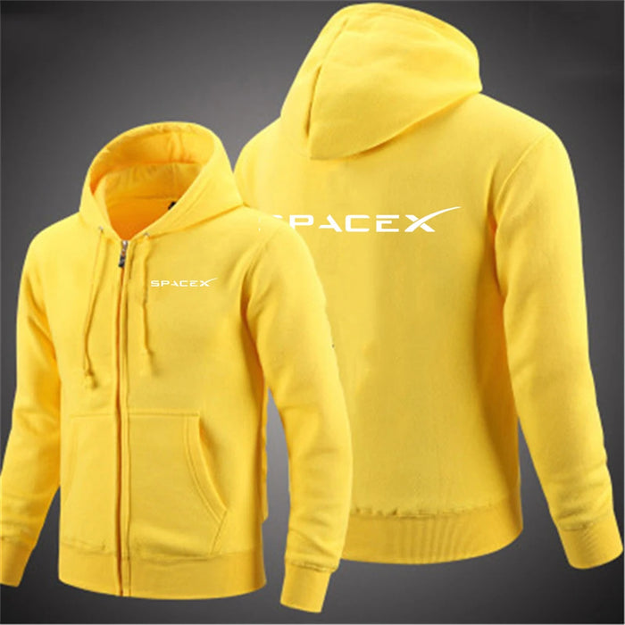SpaceX Men’s Full-Zip Hoodie | Premium Fleece Tech Jacket with Hood