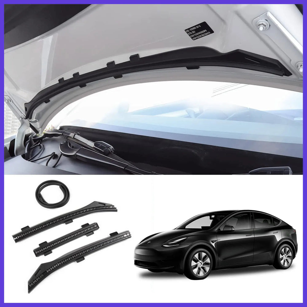HydroSeal™ Front Hood Dust-Proof Seal Strip – Waterproof Air-Inlet & Chassis Guard for Tesla Model 3 & Model Y (2024)