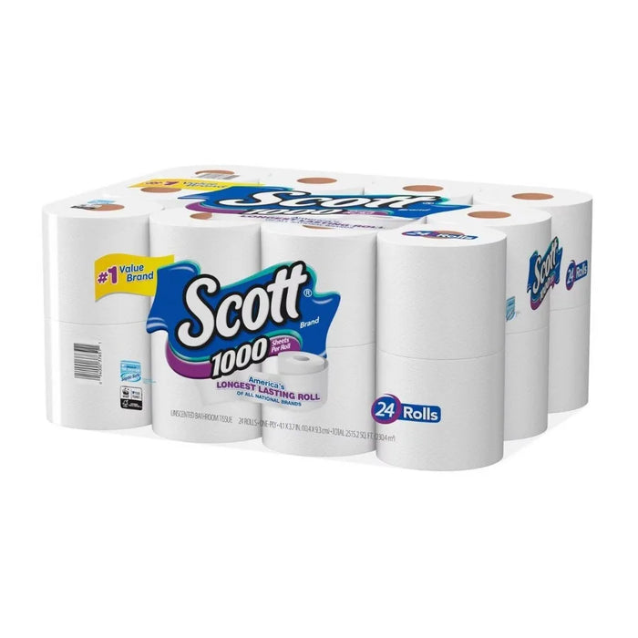 1000 Septic-Safe 1-Ply Toilet Paper - 4 Rolls: 1000 Sheets Per Roll