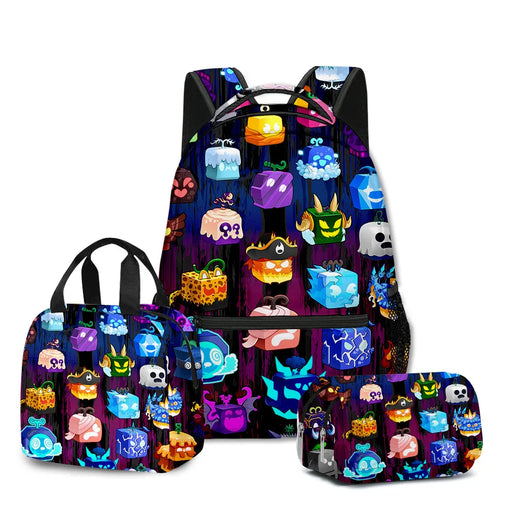 ROBLOX™ 3D Blox Fruits School Set – Backpack, Lunch Bag & Pencil Case for Roblox Fans