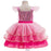 Fly Sleeve Barbie Party Dresses for Girl Pink Tulle Princess Dress Birthday Prom Gown