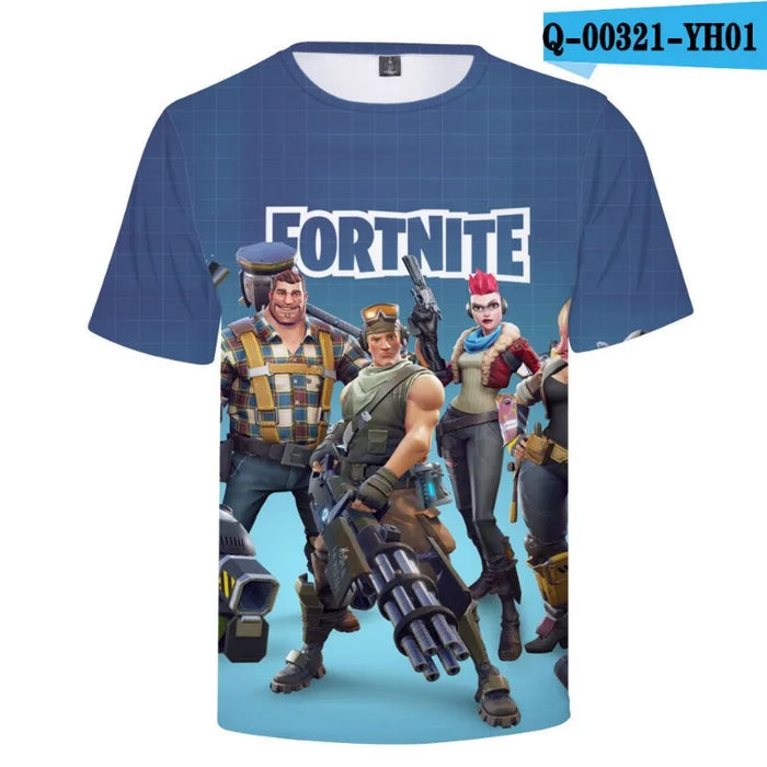 Fortnite Graphic T-Shirt for Men & Kids – Short Sleeve Summer Tee, Unisex Gamer Top