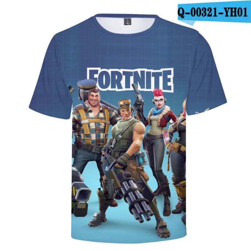 Fortnite Graphic T-Shirt for Men & Kids – Short Sleeve Summer Tee, Unisex Gamer Top