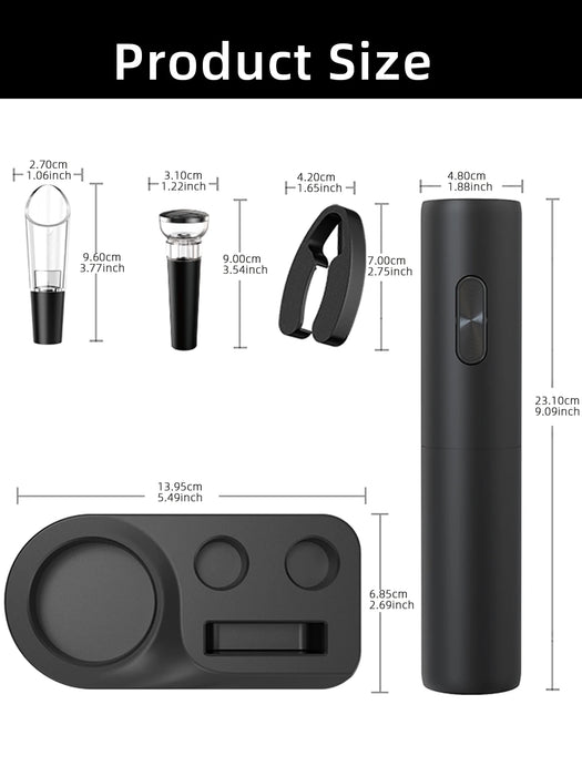 VinoEase™ Electric Wine Opener Set – One-Touch Automatic Corkscrew with Luxury Stand & Accessories