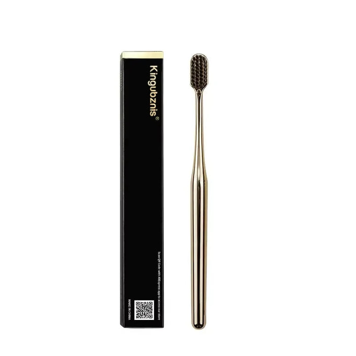 Luxury Metallic Edition Toothbrush | Elegant Gold & Silver Design with Medium-Firm Bristles for Adults