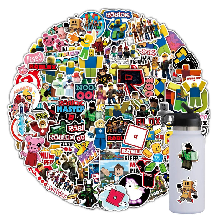 Roblox™ 50/100-Pack Waterproof Roblox-Inspired Stickers – Fun Cartoon Decals for Laptops, Bottles, Luggage & More