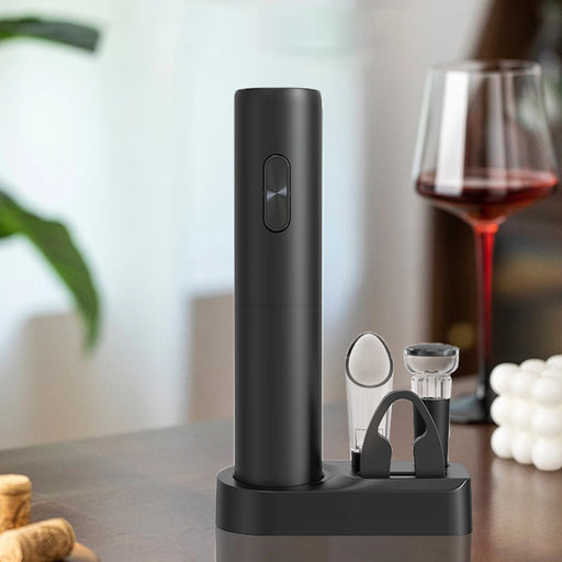 VinoEase™ Electric Wine Opener Set – One-Touch Automatic Corkscrew with Luxury Stand & Accessories