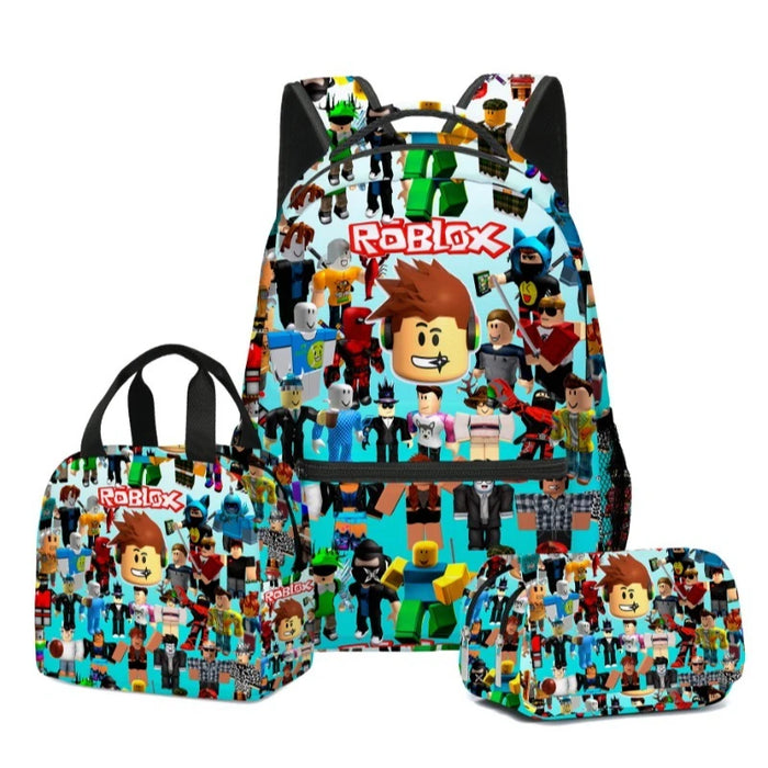Roblox™ 3-Piece Roblox School Set – Backpack, Lunch Bag & Pencil Case for Kids & Students