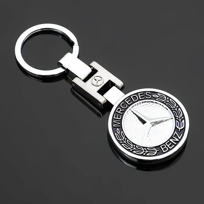 Luxury Double-Sided Metal Keychain Pendant for Mercedes-Benz – Premium Key Ring for A/B/C/E-Class, C200L, GLC, GLK, CLA, GLA