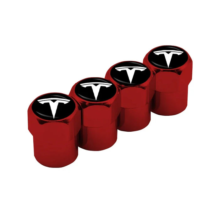 4PCS Tesla Tire Valve Stem Caps – Dustproof Aluminum Alloy Wheel Air Caps for Model 3, Y, S & X